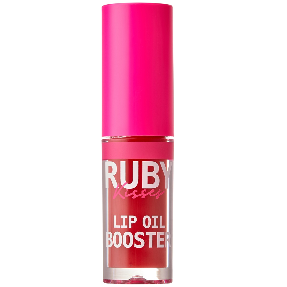 Luciu de buze cu acid hialuronic si peptide Lip Oil Booster Rosewood, 2.4 ml, Ruby Kisses