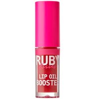 Luciu de buze cu acid hialuronic si peptide Lip Oil Booster Rosewood, 2.4 ml, Ruby Kisses