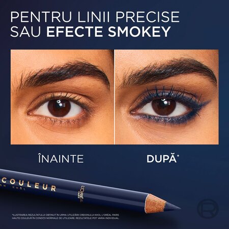 Creion khol pentru ochi Nuanta 130 Bleu Suede Haute Couleur, 1.2 g, Loreal 686854