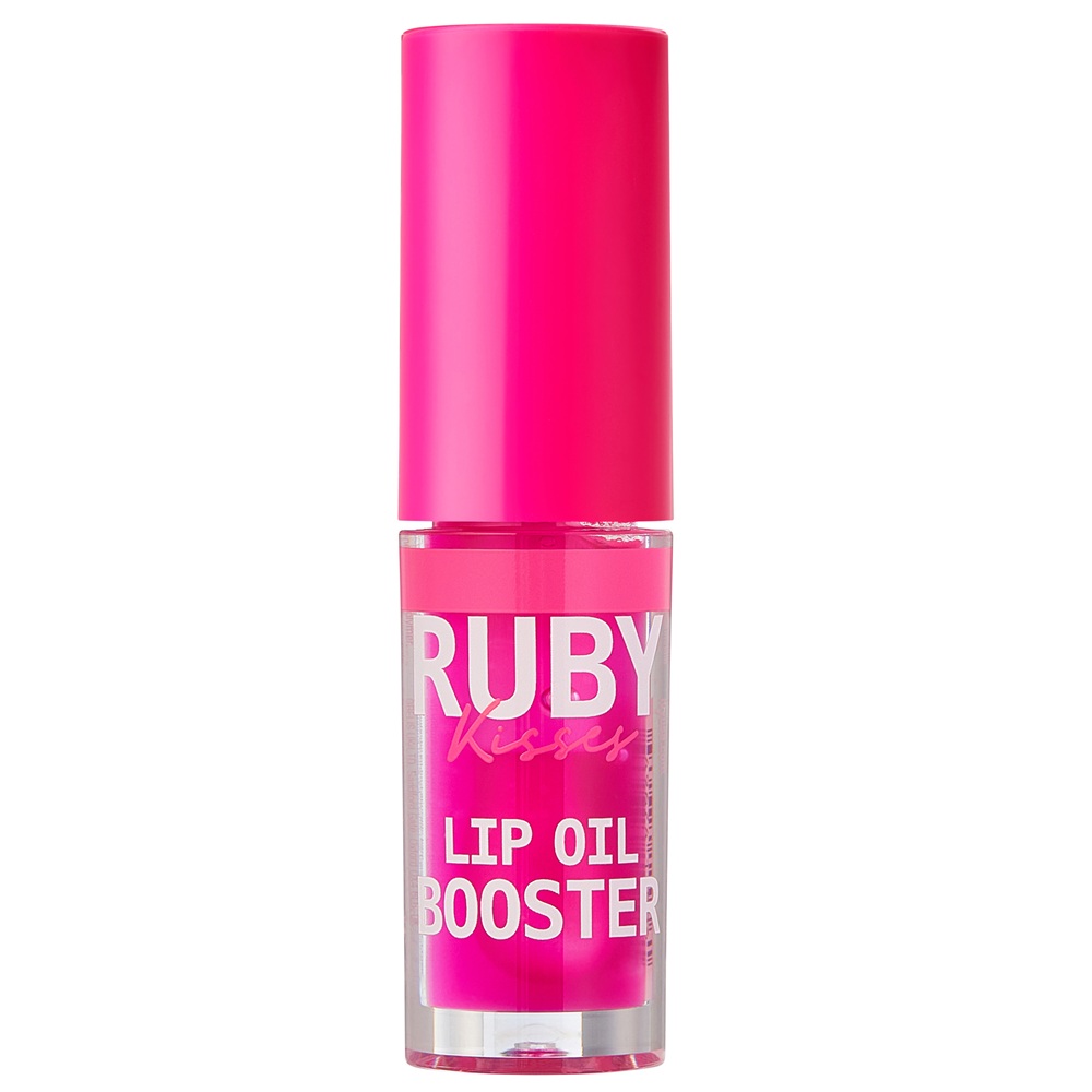 Luciu de buze cu acid hialuronic si peptide Lip Oil Booster Bubble Gum, 2.4 ml, Ruby Kisses