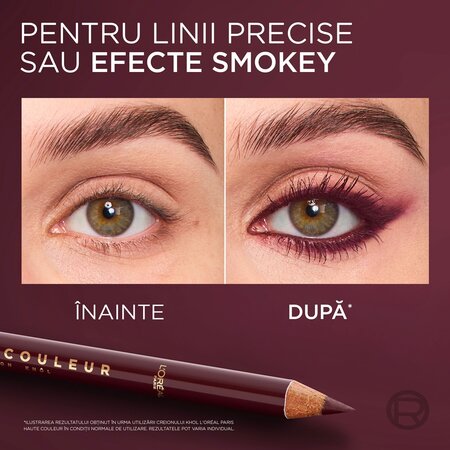 Creion khol pentru ochi Nuanta 150 Bordeaux Cashmere Haute Couleur, 1.2 g, Loreal 686877