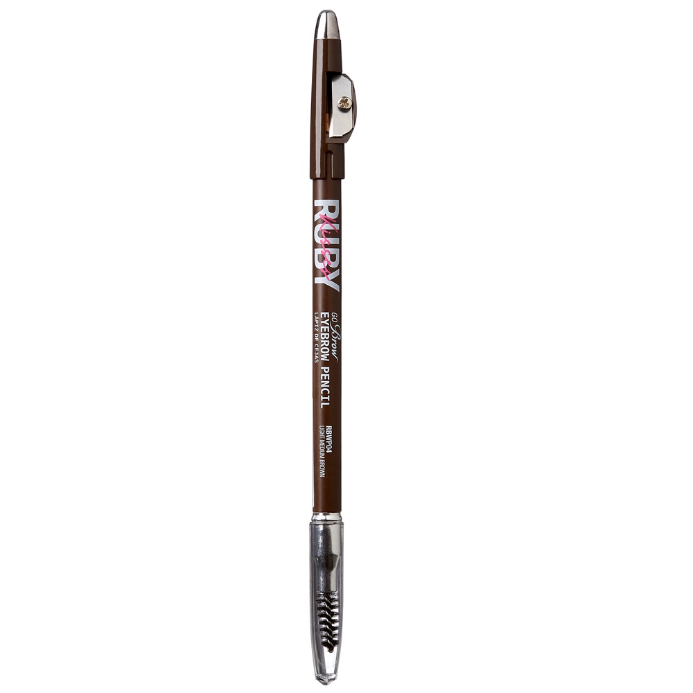 Creion pentru sprancene Go Brow Medium Brown, 1.25 g, Ruby Kisses