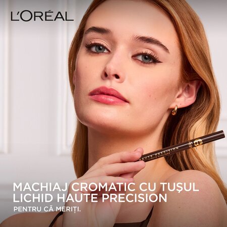 Tus lichid pentru ochi rezistent la transfer Nuanta 20 Brun Leather Haute Precision, 1 ml, Loreal 686911