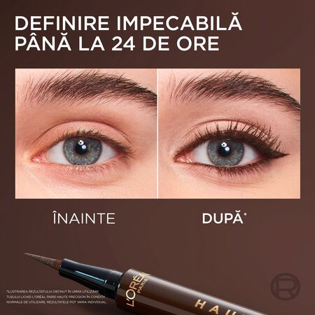 Tus lichid pentru ochi rezistent la transfer Nuanta 20 Brun Leather Haute Precision, 1 ml, Loreal 686913