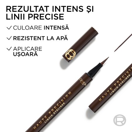 Tus lichid pentru ochi rezistent la transfer Nuanta 20 Brun Leather Haute Precision, 1 ml, Loreal 686912