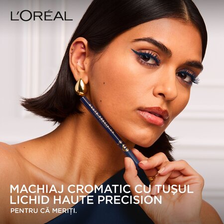 Tus lichid pentru ochi rezistent la transfer Nuanta 30 Bleu Suede Haute Precision, 1 ml, Loreal 686928