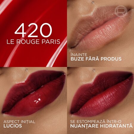 Luciu de buze hidratant Nuanta 420 Le Rouge Paris Hyaluron Tint, 5 ml, Loreal 686976