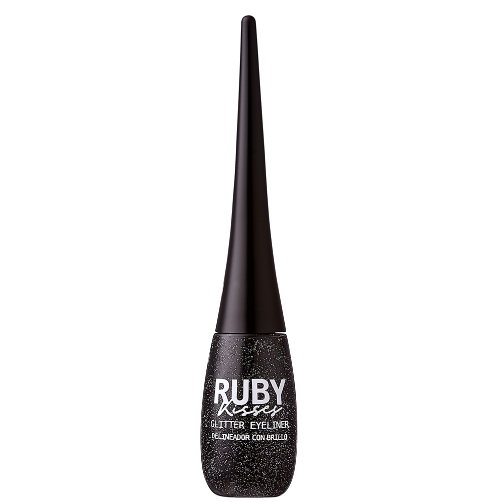 Tus lichid cu sclipici Glitter Eyeliner Black, 7 ml, Ruby Kisses