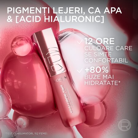 Luciu de buze hidratant Nuanta 640 Tea Time Hyaluron Tint, 5 ml, Loreal 687050