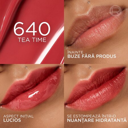 Luciu de buze hidratant Nuanta 640 Tea Time Hyaluron Tint, 5 ml, Loreal 687047