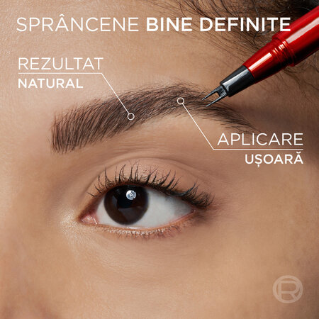 Tus pentru sprancene cu pensula dubla Nuanta Light Brunette Infaillible Faux Brow, 1 ml, Loreal 687125