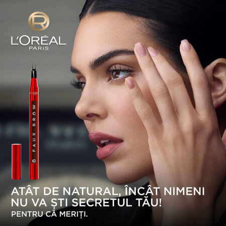 Tus pentru sprancene cu pensula dubla Nuanta Dark Blonde Infaillible Faux Brow, 1 ml, Loreal 687109
