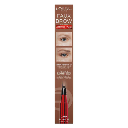 Tus pentru sprancene cu pensula dubla Nuanta Dark Blonde Infaillible Faux Brow, 1 ml, Loreal 687108
