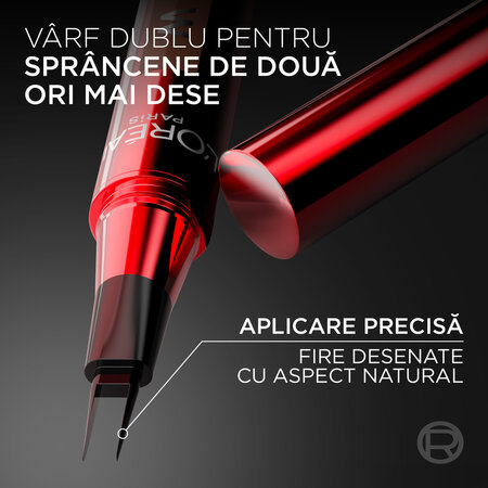 Tus pentru sprancene cu pensula dubla Nuanta Dark Blonde Infaillible Faux Brow, 1 ml, Loreal 687113