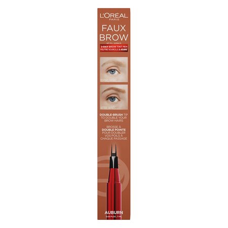 Tus pentru sprancene cu pensula dubla Nuanta Auburn Infaillible Faux Brow, 1 ml, Loreal 687086