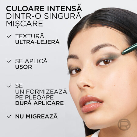 Fard de pleoape cremos Nuanta 490 All Night Black Le Shadow Stick Smokey, 1.4 g, Loreal 687263