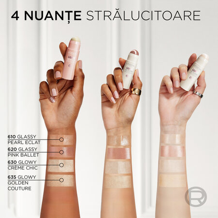 Stick iluminator multifunctional Nuanta 610 Glass Pearl Eclat Lumi Le Glass, 5 g, Loreal 687299
