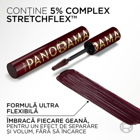 Mascara pentru volum Nuanta Bordeaux Cashmere Panorama Chromatic by Volume Million Lashes, 9.9 ml, Loreal 687343