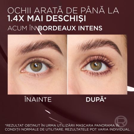Mascara pentru volum Nuanta Bordeaux Cashmere Panorama Chromatic by Volume Million Lashes, 9.9 ml, Loreal 687342