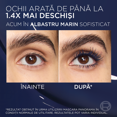 Mascara pentru volum Nuanta Bleu Suede Panorama Chromatic by Volume Million Lashes, 9.9 ml, Loreal 687333