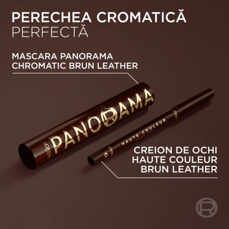 Mascara pentru volum Nuanta Brun Leather Panorama Chromatic by Volume Million Lashes, 9.9 ml, Loreal 687326