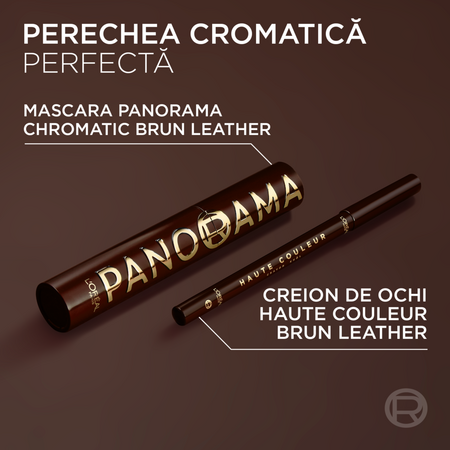 Mascara pentru volum Nuanta Brun Leather Panorama Chromatic by Volume Million Lashes, 9.9 ml, Loreal 687326