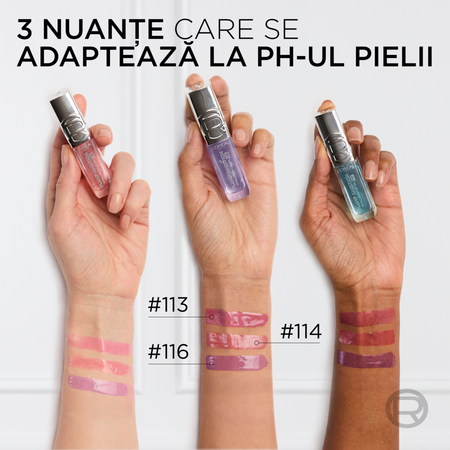 Ulei pentru buze cu efect de volum Nuanta 114 Rose Plump Ambition pH, 5 ml, Loreal 687374