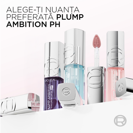 Ulei pentru buze cu efect de volum Nuanta 114 Rose Plump Ambition pH, 5 ml, Loreal 687373