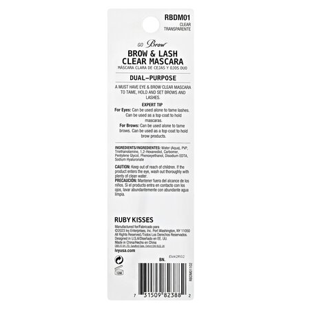 Mascara pentru gene si sprancene Go Braw Duo Clear, 2.5 ml, Ruby Kisses 687389