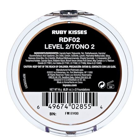 Fond de ten compact Duo Cream Foundation Level 2, 12 g, Ruby Kisses 687430