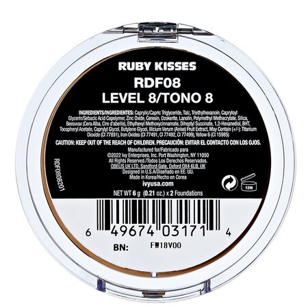 Fond de ten compact Duo Cream Foundation Level 8, 12 g, Ruby Kisses 687480