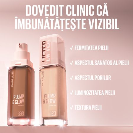 Fond de ten iluminator Nuanta 110 Lifter Plump & Glow, 30 ml, Maybelline 687558