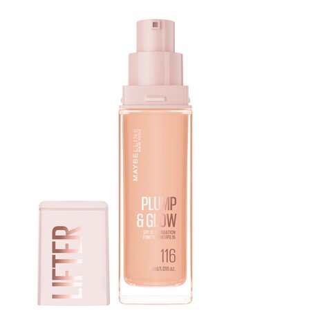 Fond de ten iluminator Nuanta 116 Lifter Plump & Glow, 30 ml, Maybelline 687585