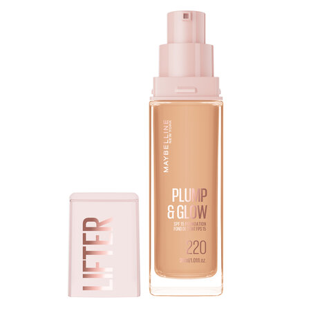Fond de ten iluminator Nuanta 220 Lifter Plump & Glow, 30 ml, Maybelline 687640