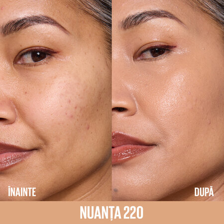 Fond de ten iluminator Nuanta 220 Lifter Plump & Glow, 30 ml, Maybelline 687651