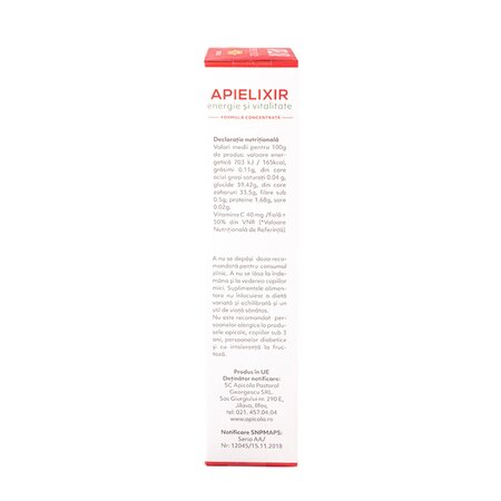 Energie si vitalitate Apielixir, 20 fiole x 10 ml, Albina Carpatina 753673