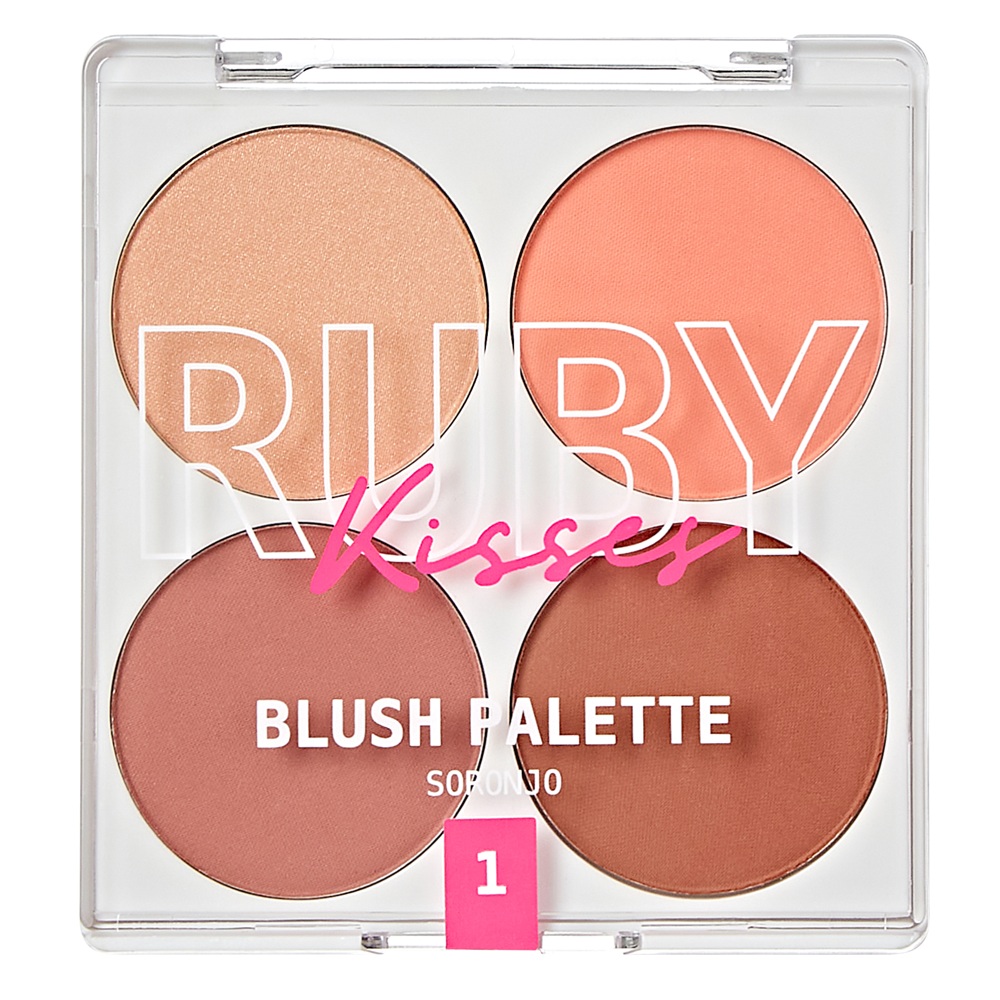 Paleta de farduri pentru obraz Blush Palette Baring Bare, 4x3.7 g, Ruby Kisses