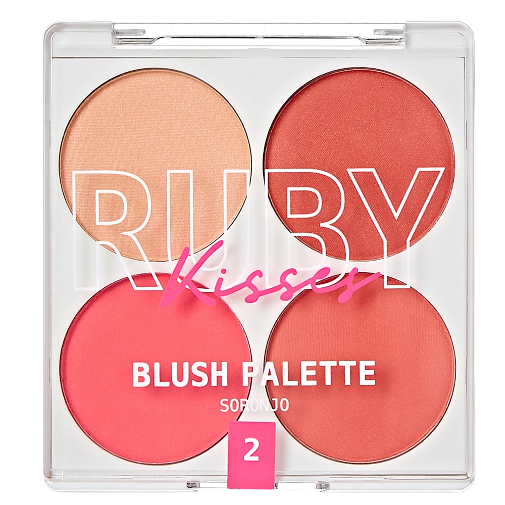 Paleta de farduri pentru obraz Blush Palette Livin Bare, 4x3.7 g, Ruby Kisses