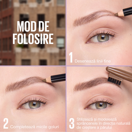 Creion pentru definirea sprancenelor Nuanta 05 Deep Brown Quick Shaper, 1 g, Maybelline 687867