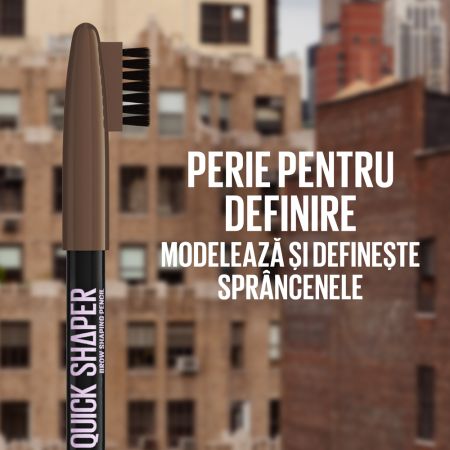 Creion pentru definirea sprancenelor Nuanta 04 Medium Brown Quick Shaper, 1 g, Maybelline 687849