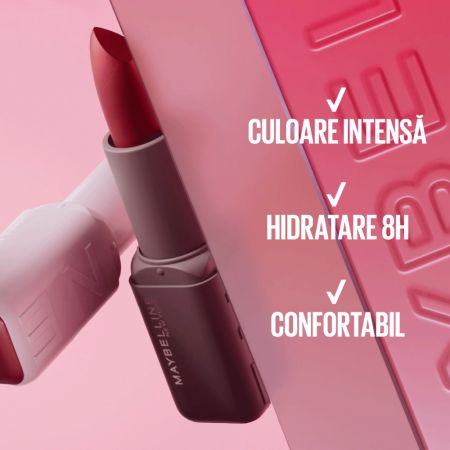 Ruj-serum satinat cu efect hidratant Nuanta 104 Maybe It's Intense, 4.5 g, Maybelline 688464