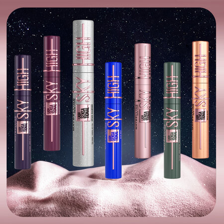 Mascara pentru volum si alungire Nuanat Rose Gold Glitz Lash Sensational Sky High, 7.2 ml, Maybelline 688311