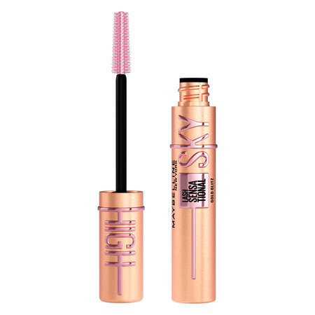 Mascara pentru volum si alungire Nuanat Rose Gold Glitz Lash Sensational Sky High, 7.2 ml, Maybelline 688301