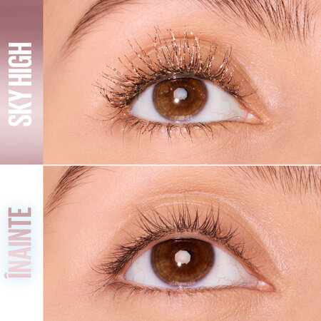Mascara pentru volum si alungire Nuanat Rose Gold Glitz Lash Sensational Sky High, 7.2 ml, Maybelline 688304