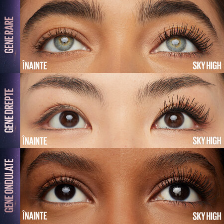 Mascara pentru volum si alungire Nuanat Rose Gold Glitz Lash Sensational Sky High, 7.2 ml, Maybelline 688303