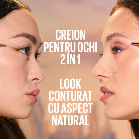 Creion de ochi smokey cu doua capete Nuanta 016 Black Blur Sculpting Stix, 0.7 g, Maybelline 688366