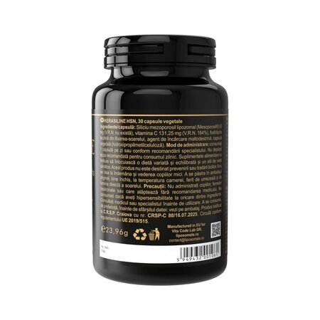 Formula pentru par, piele si unghii Kerasiline HSN Liposomal, 30 capsule vegetale, Vio Nutri Lab 688051