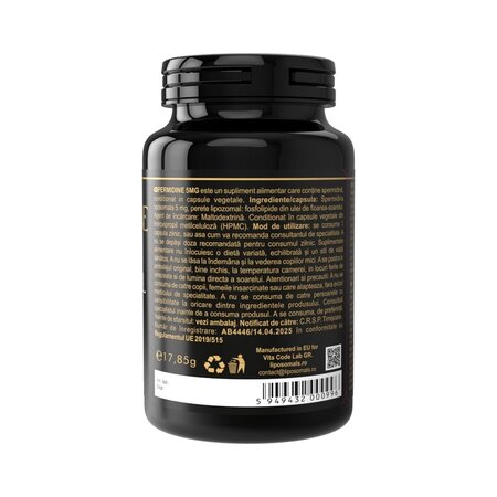 Spermidine Liposomal, 5 mg, 30 capsule vegetale, Vio Nutri Lab 688057