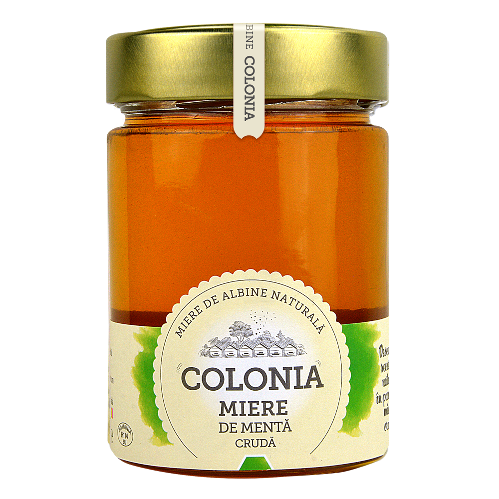 Mierea cruda de menta Colonia, 420 g, Evicom Honey