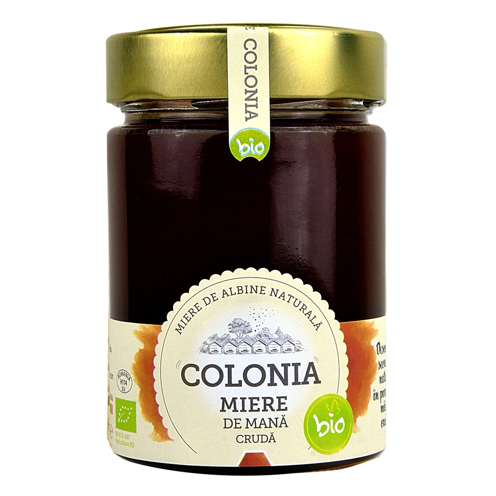 Mierea cruda bio de mana Colonia, 420 g, Evicom Honey